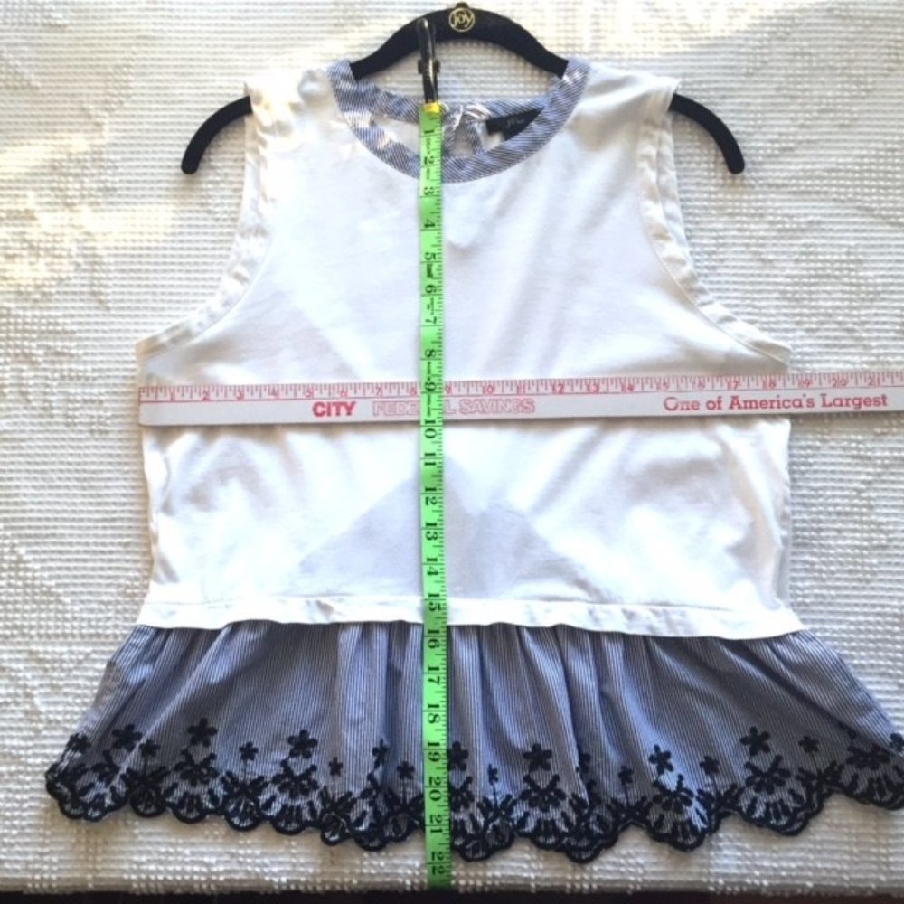 J. Crew Embroidered Peplum Tulip-Back Tank Top (S) EUC - Picture 7 of 8